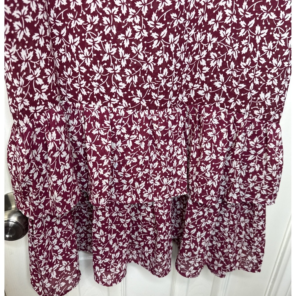 Vtg Carriage Court Floral sheer cottage Core Prairie Sz Small Ruffle - Picture 5 of 7